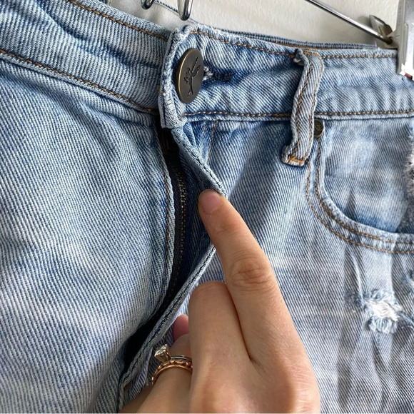 ONE Teaspoon Legend Revolve  Distressed Jean Short 100% Cotton High Rise Size 27 - Picture 5 of 12
